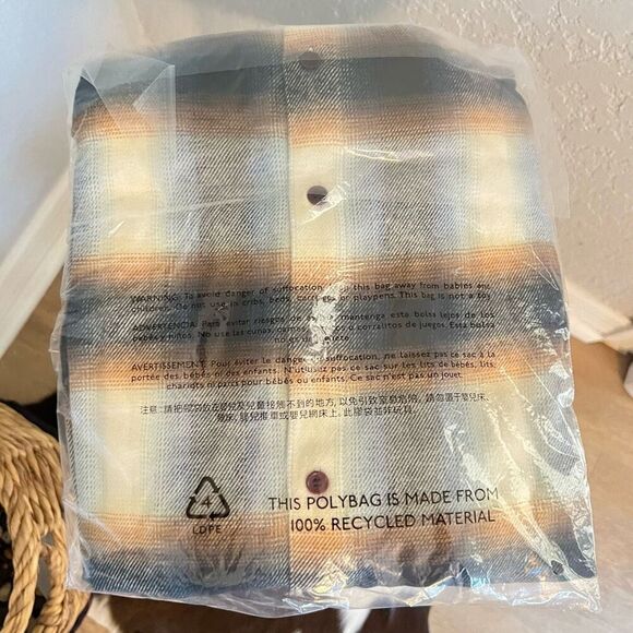 MADEWELL Flannel Westlake Plaid Shirt, Button Down, Medium (6/8) Brown/Black NWT - Picture 8 of 8